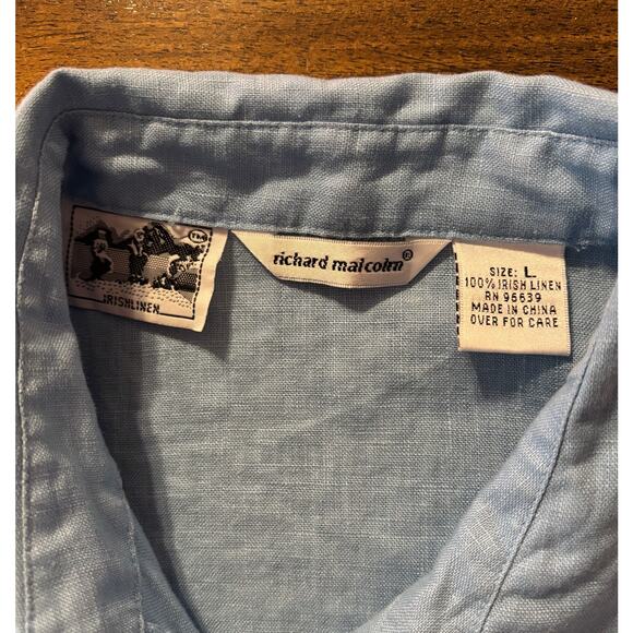 Richard Malcolm Women’s Large Top Irish Linen Blouse Sleeveless Tank Collared - Picture 4 of 7